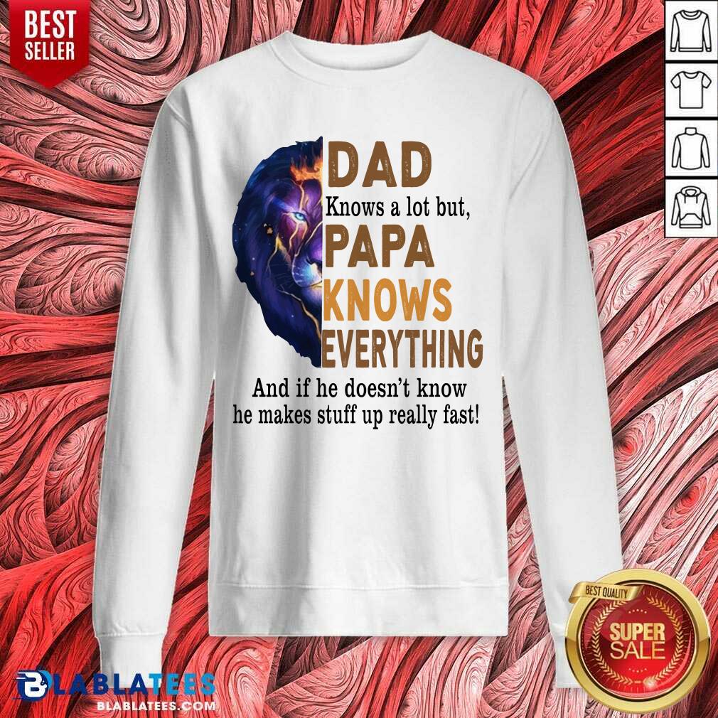 Lion Dad Knows A Lot But Papa Knows Everything Shirt - Image 4
