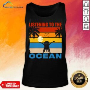 Alternative view of Listening To The Ocean Sunbathing On A Tropical Beach Vintage Shirt