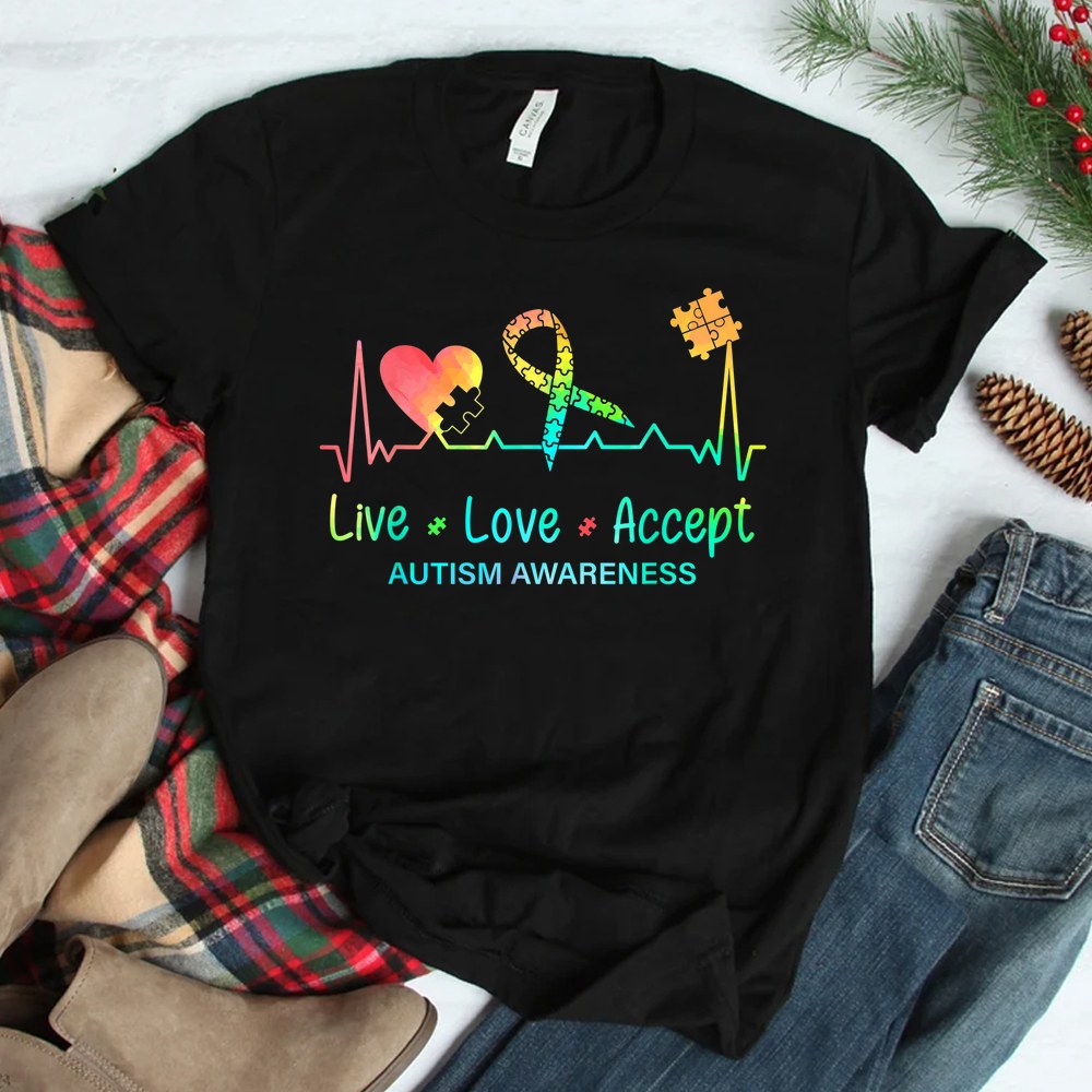 Live Love Accept Autism Month Tie Dye Shirt