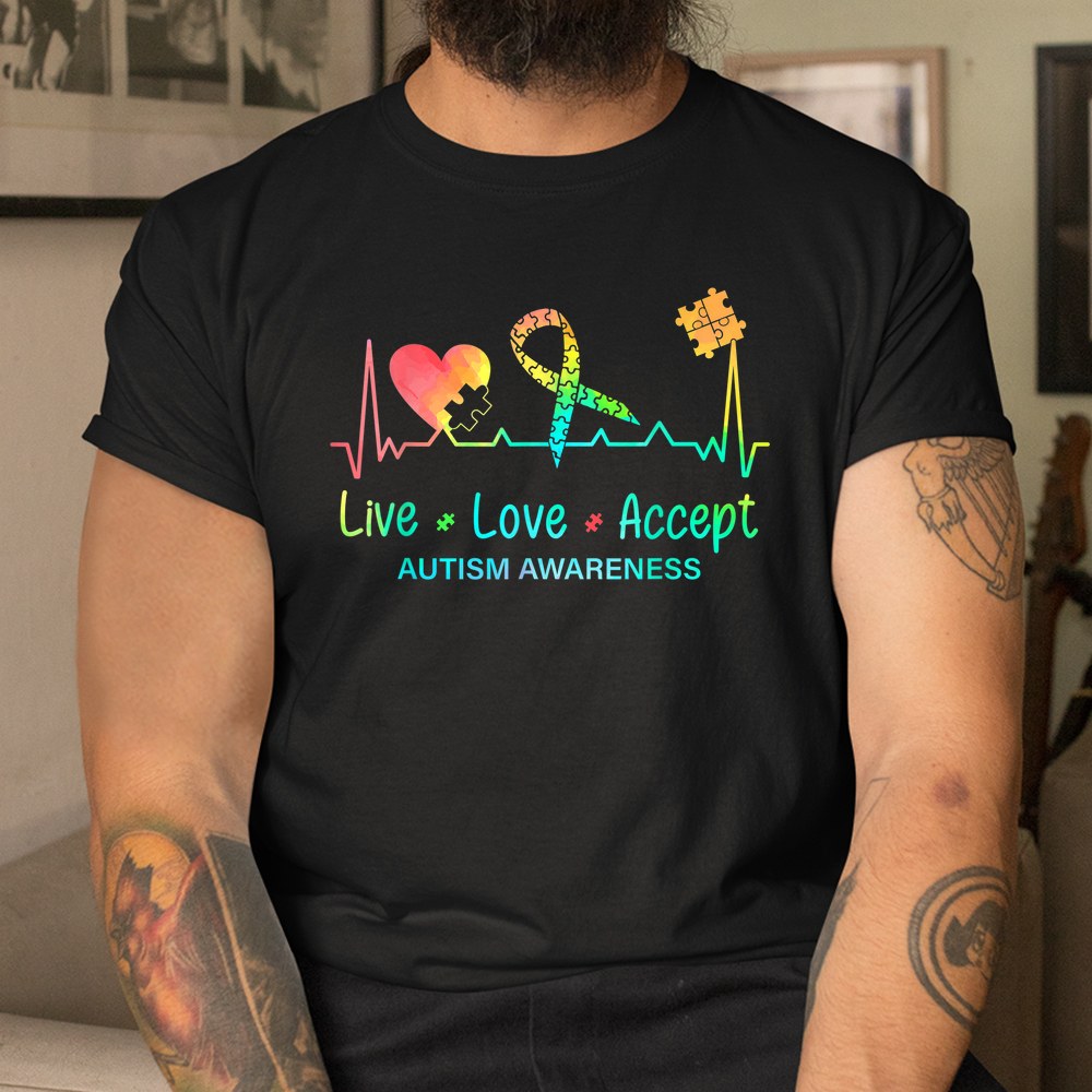 Live Love Accept Autism Month Tie Dye Shirt - Image 3