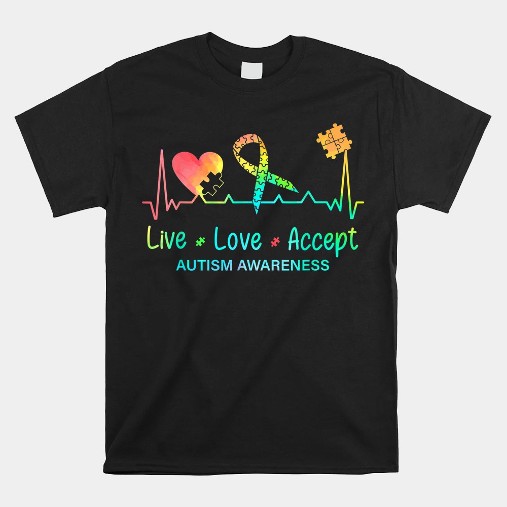 Live Love Accept Autism Month Tie Dye Shirt - Image 5