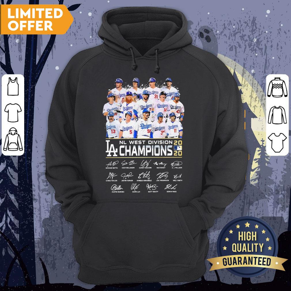 Los Angeles Dodgers Nl West Division Champions 2020 Signatures Shirt - Image 5