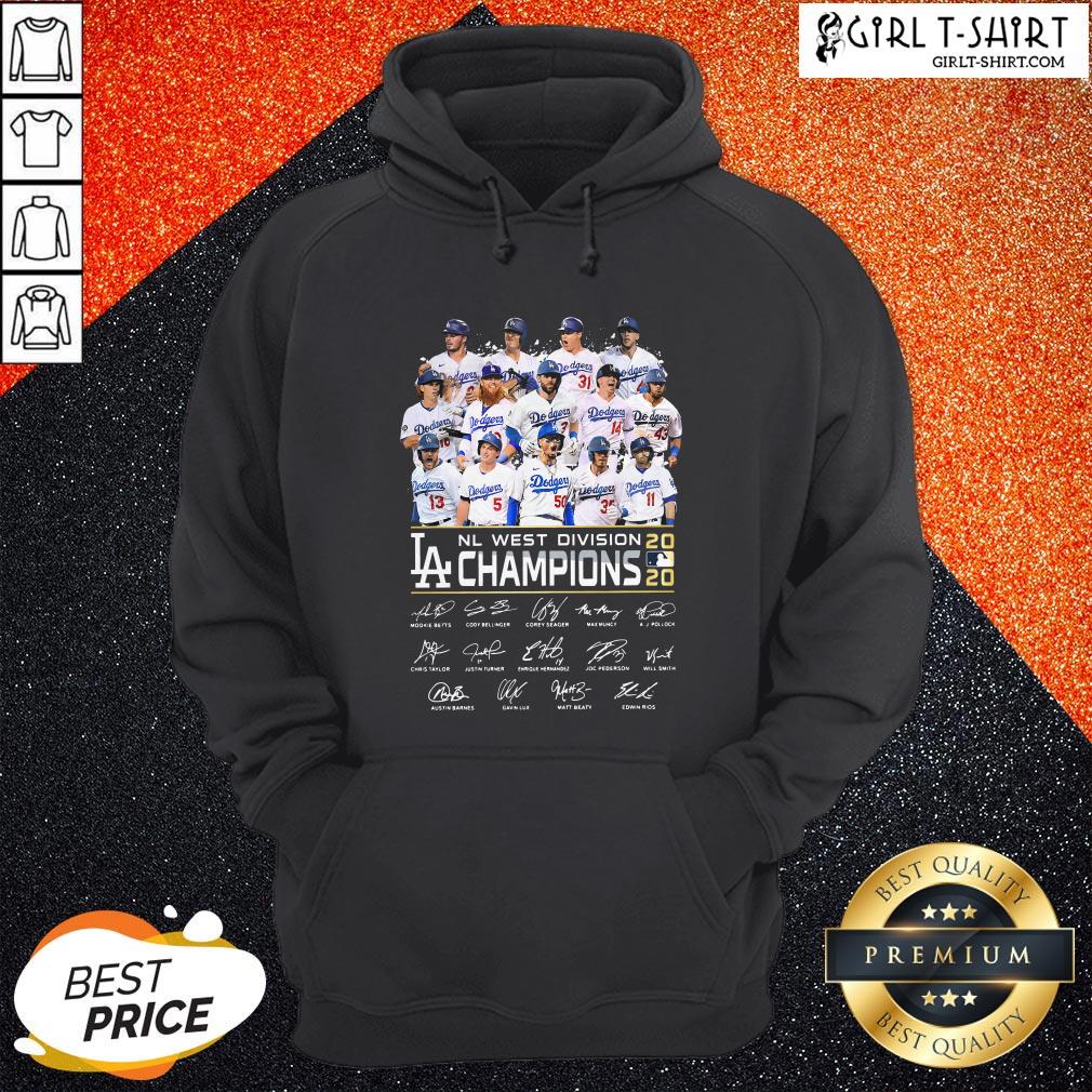 Los Angeles Dodgers NL West Division Champions 2020 Signatures Shirt - Image 5