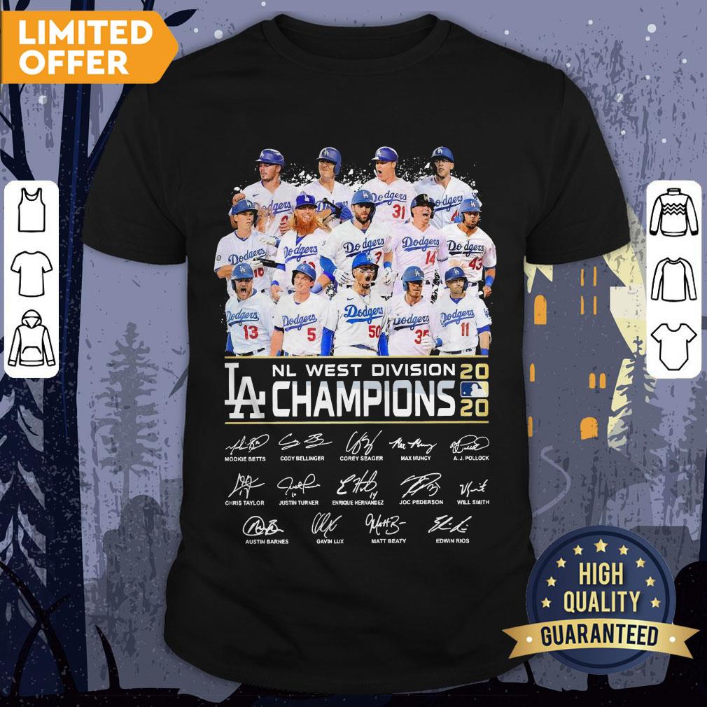 Los Angeles Dodgers Nl West Division Champions 2020 Signatures Shirt