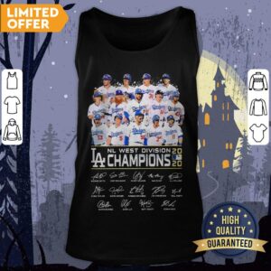Alternative view of Los Angeles Dodgers Nl West Division Champions 2020 Signatures Shirt