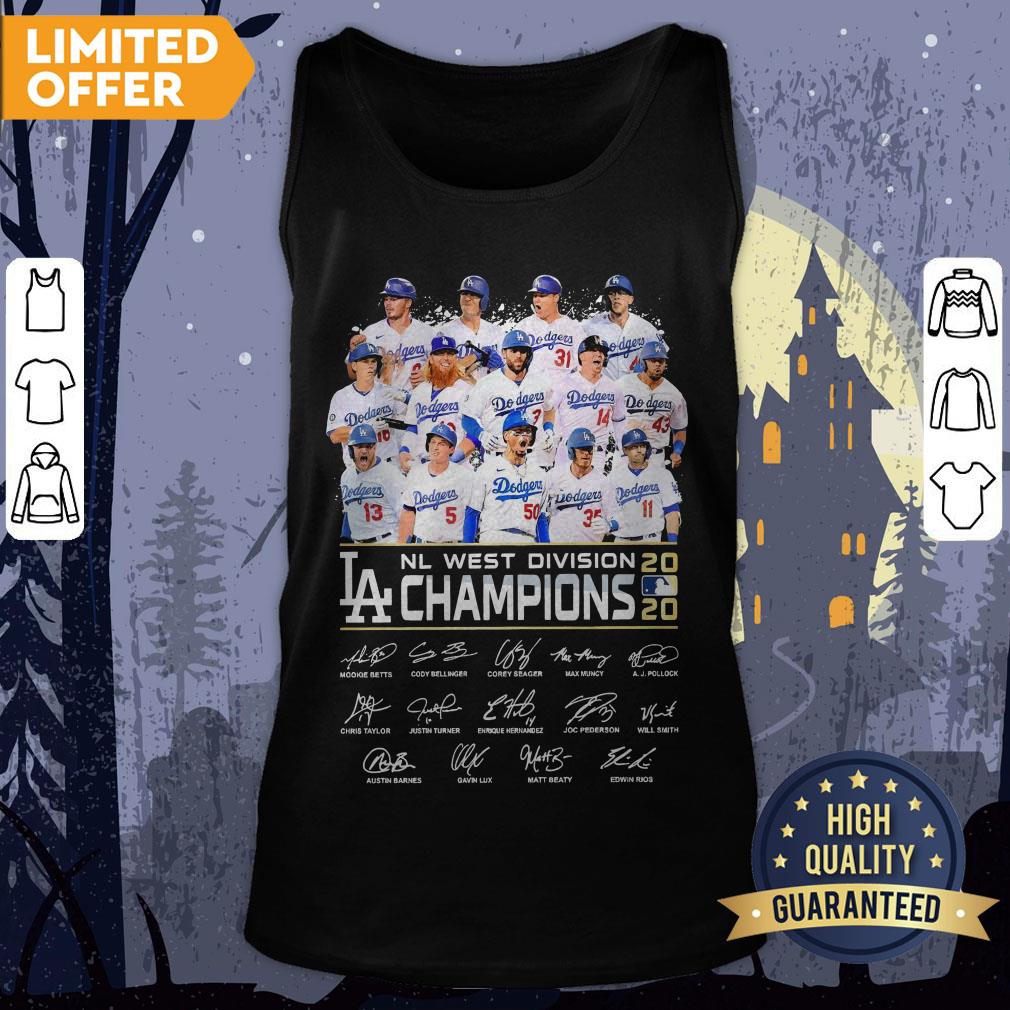 Los Angeles Dodgers Nl West Division Champions 2020 Signatures Shirt - Image 2