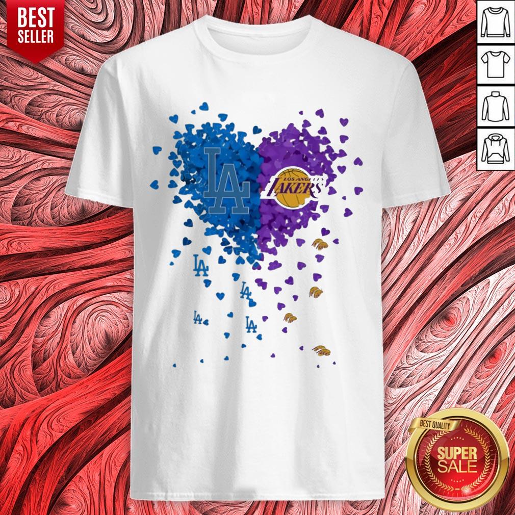 Los Angeles Dodgers Vs Los Angeles Lakers Hearts Shirt