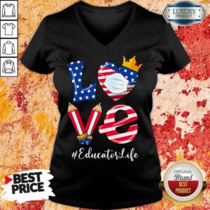 Alternative view of Love American Flag Educator Life Shirt