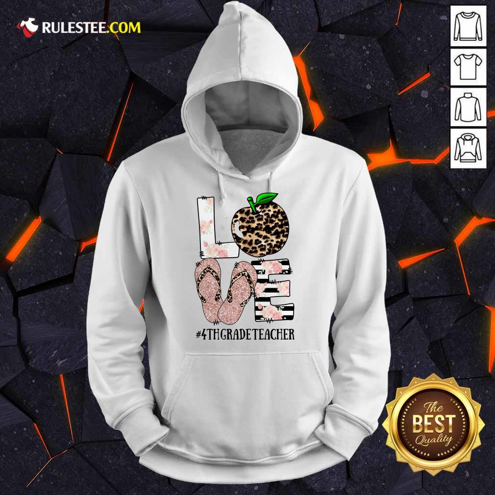 Love Apple 4th Grade Teacher Shirt - Image 4