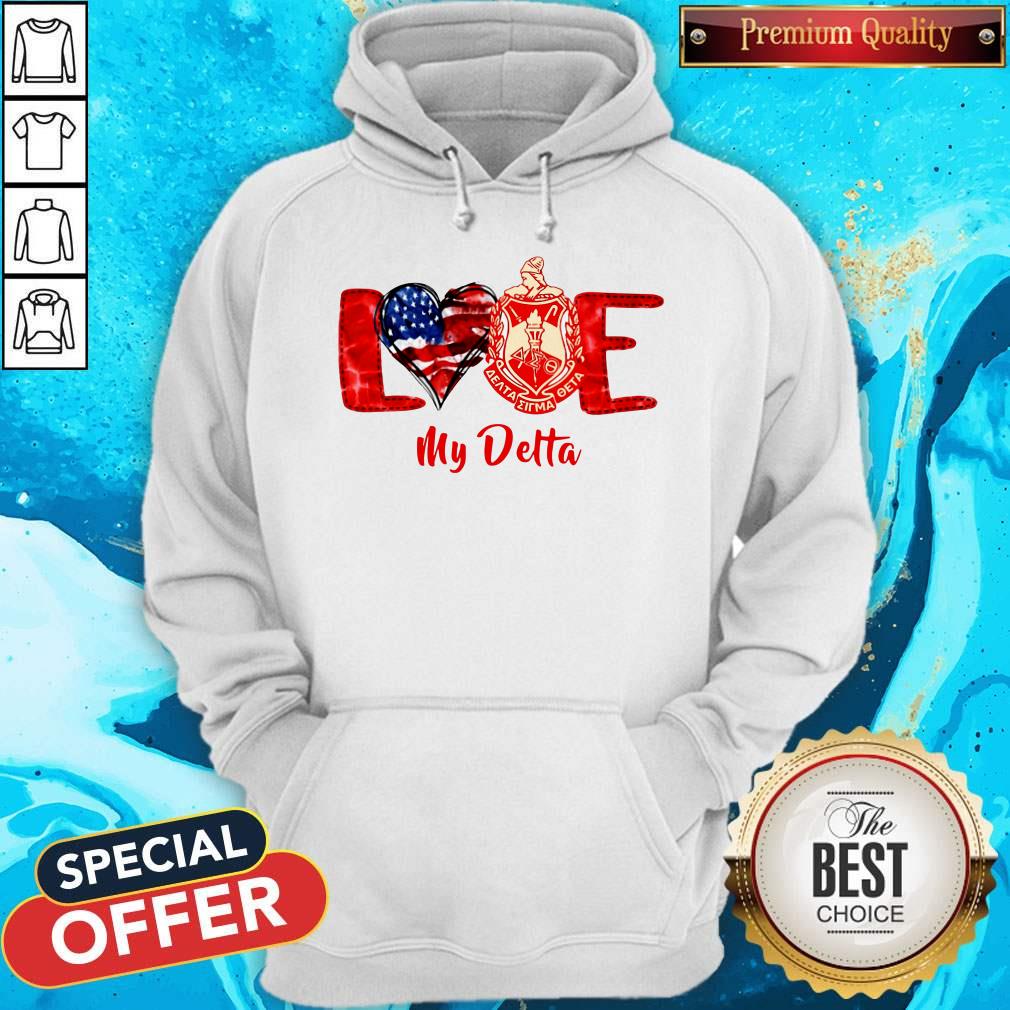 Love Heart American Flag Delta Sigma Theta Shirt - Image 2