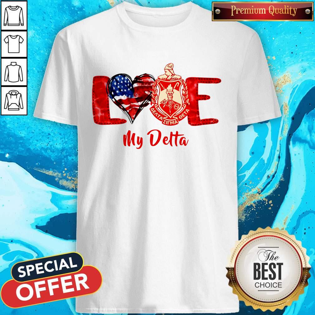 Love Heart American Flag Delta Sigma Theta Shirt