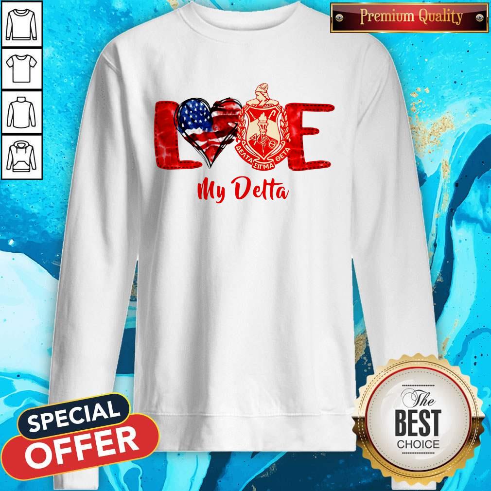 Love Heart American Flag Delta Sigma Theta Shirt - Image 5