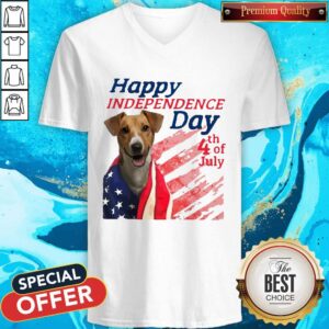 Alternative view of Love Jack Russell Terrier Happy Independence Day 4th Of July American Flag Shirt