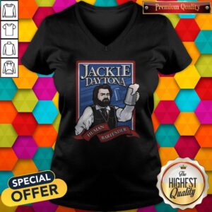 Alternative view of Love Jackie Daytona Human Bartender Shirt