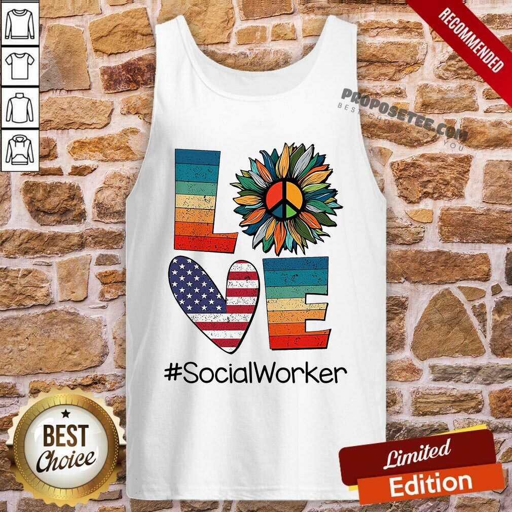 Love Sunflower Social Worker Hippie Vintage Shirt - Image 4
