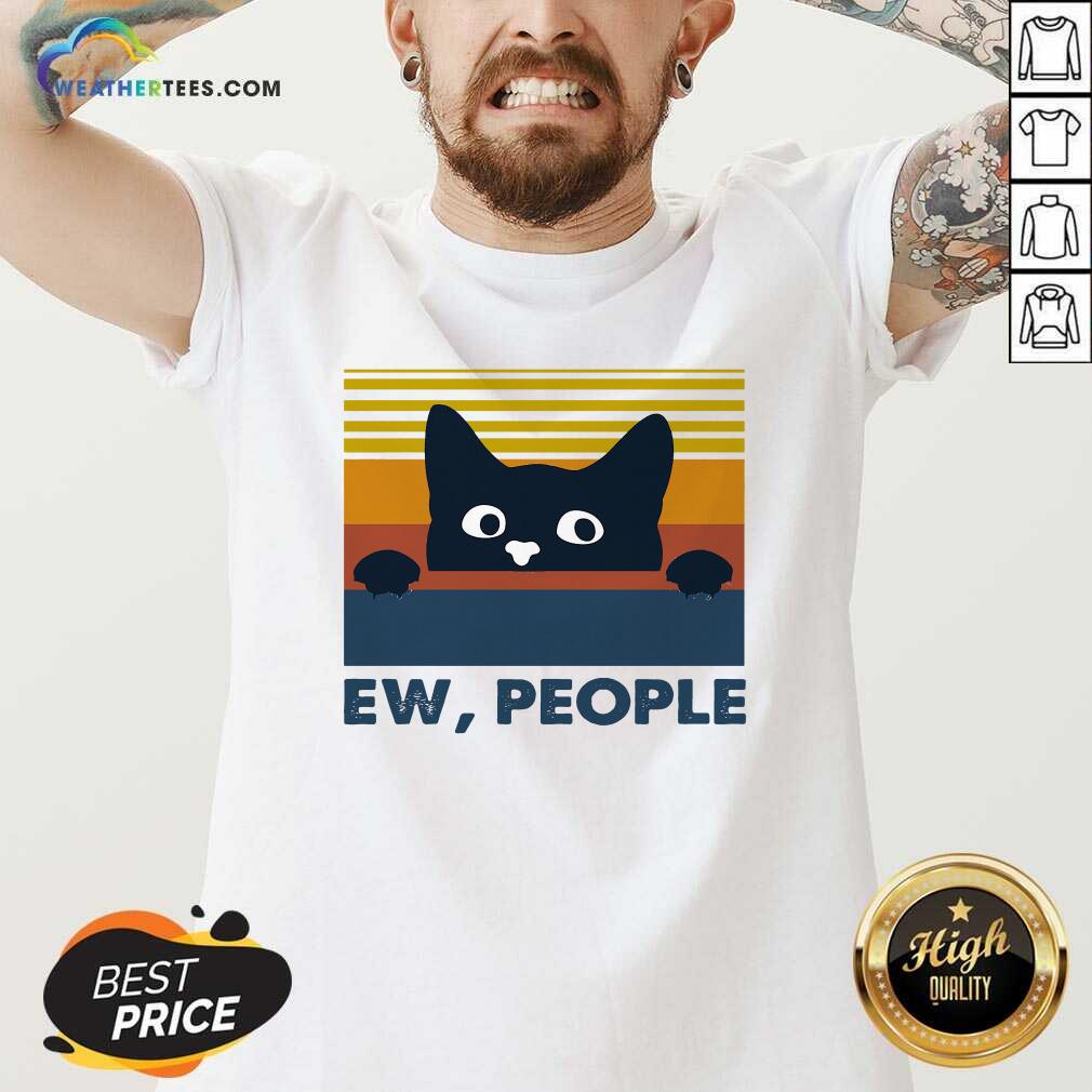Lovely Black Cat Ew People Vintage Retro Shirt - Image 3