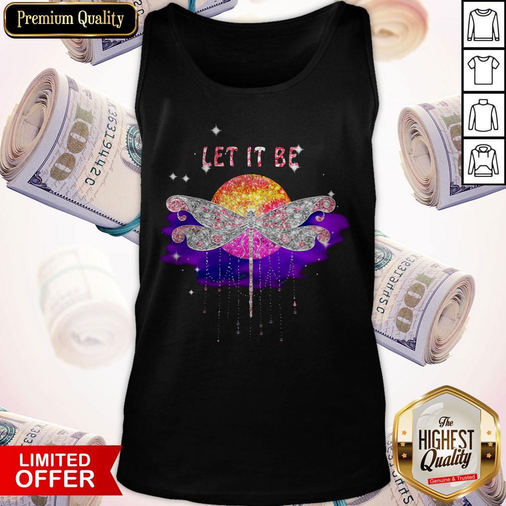 Lovely Let It Be Dragonfly Hippie Sunset Shirt - Image 3