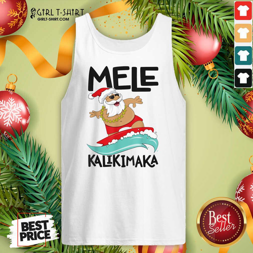 Lovely Mele Kalikimaka Hawaiian Christmas Hawaii Surfing Santa Shirt - Image 3