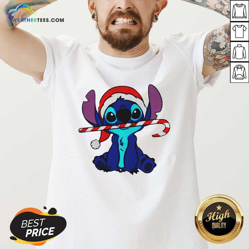 Lovely Stitch Wear Hat Santa Claus Merry Christmas Shirt - Image 3