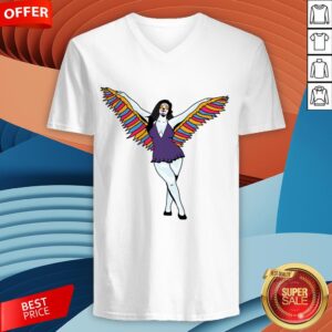 Alternative view of Lovely Sugar Skull Angel Day Of The Dead Muertos Shirt