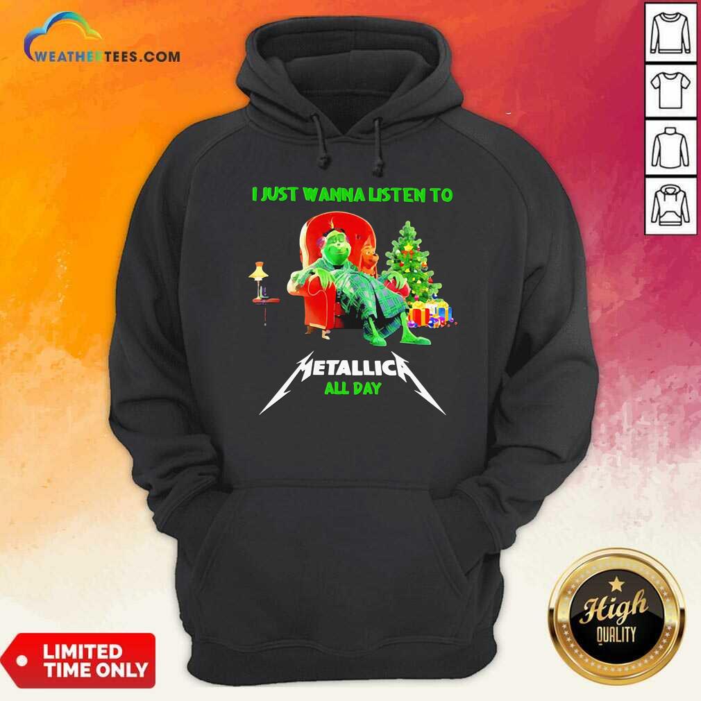 Lovely The Grinch And Dog I Just Wanna Listen To Metallica All Day Shirt - Image 5