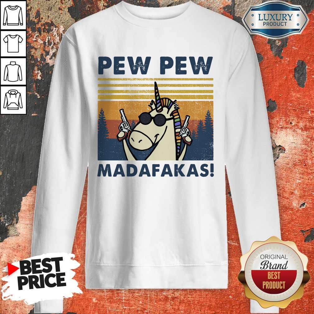 Lovely Unicorn Pew Pew Madafakas Vintage Shirt - Image 4