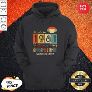 Alternative view of Made In 1961 59 Years Of Being Awesome Quarantine Edition Mask Vintage Retro Shirt