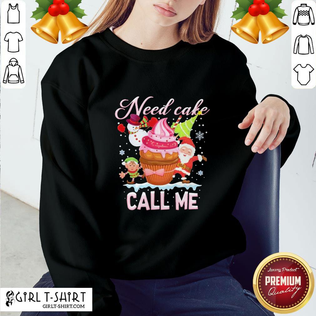 Make Santa And Snowman Claus Need Cake Call Me Christmas Shirt - Image 4