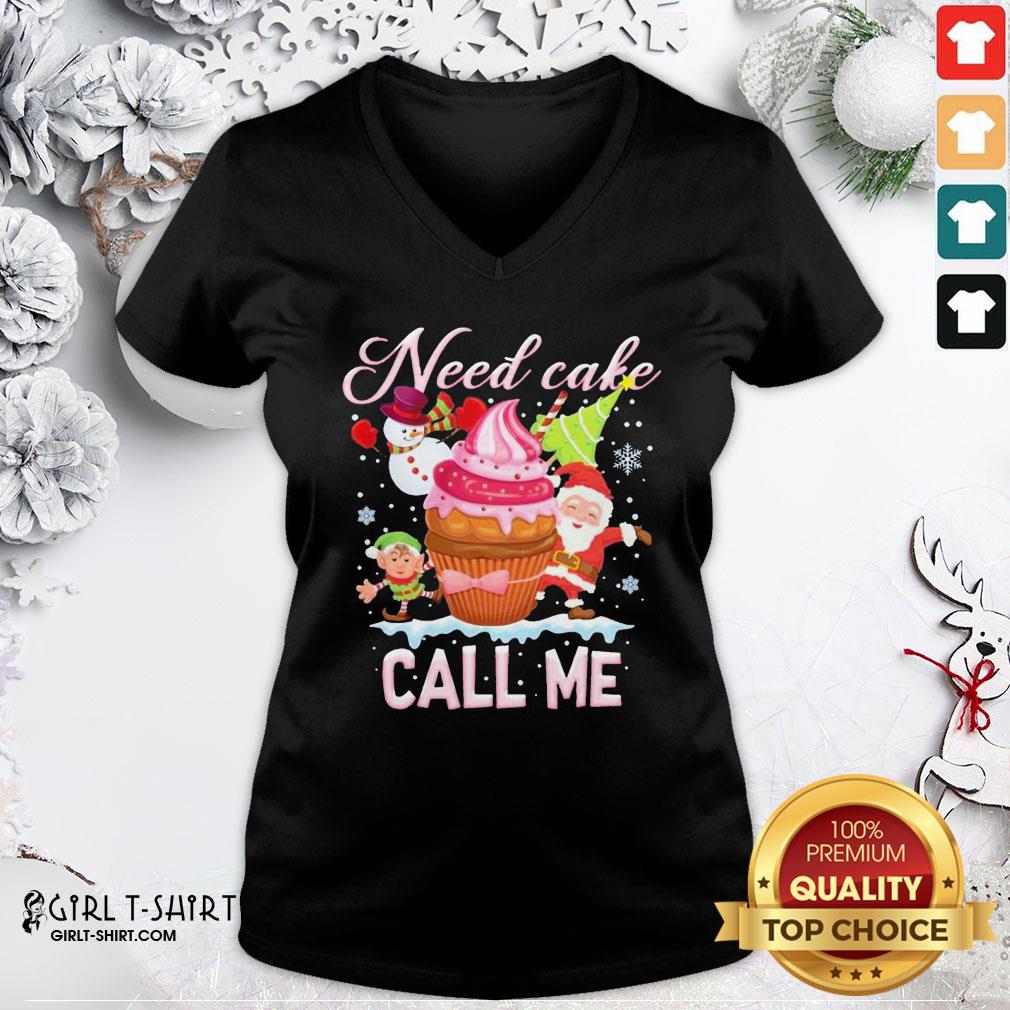 Make Santa And Snowman Claus Need Cake Call Me Christmas Shirt - Image 2