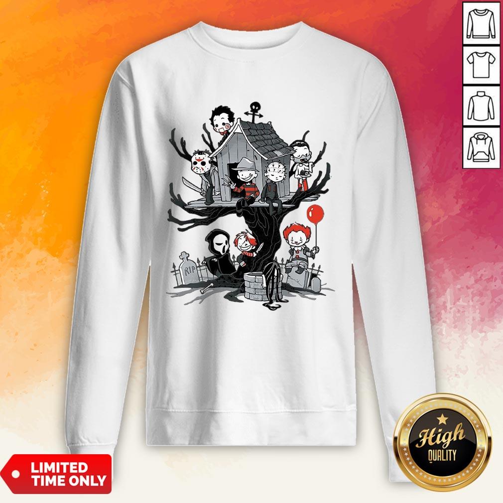 Maniac Park Horror Character Theme Park Tree Halloween Shirt - Image 5