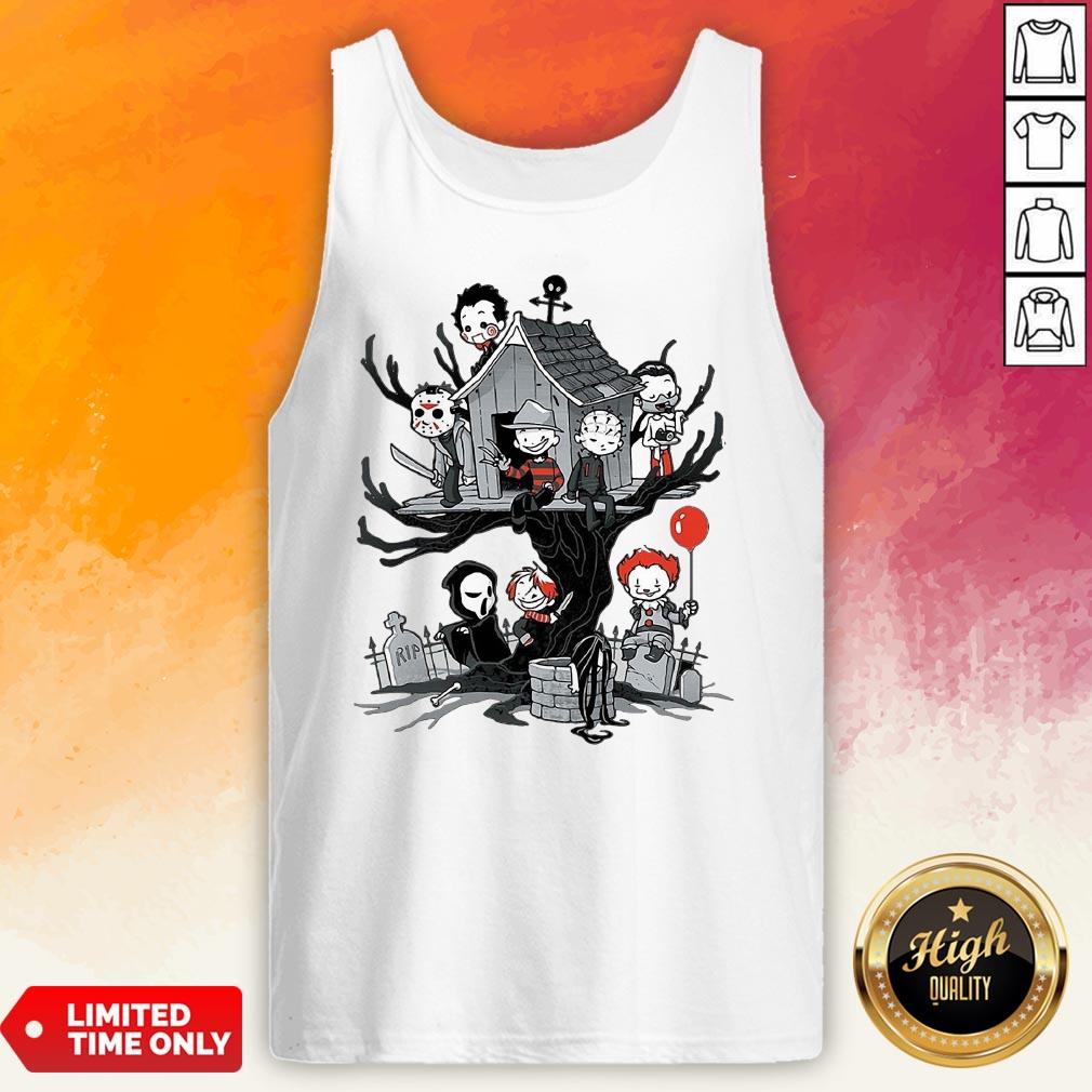 Maniac Park Horror Character Theme Park Tree Halloween Shirt - Image 4
