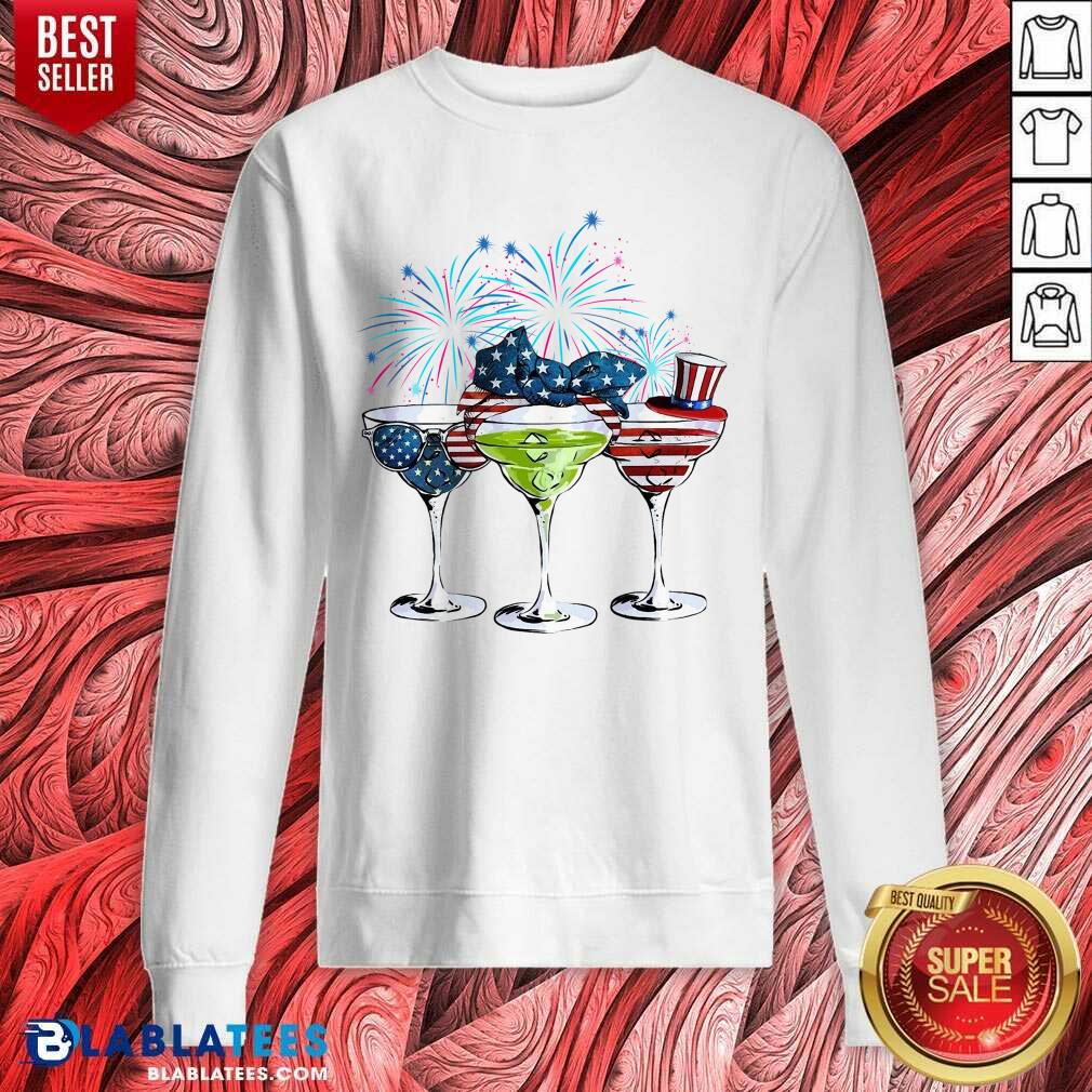 Margarita American Flag Firework 4th Of July Shirt - Image 4