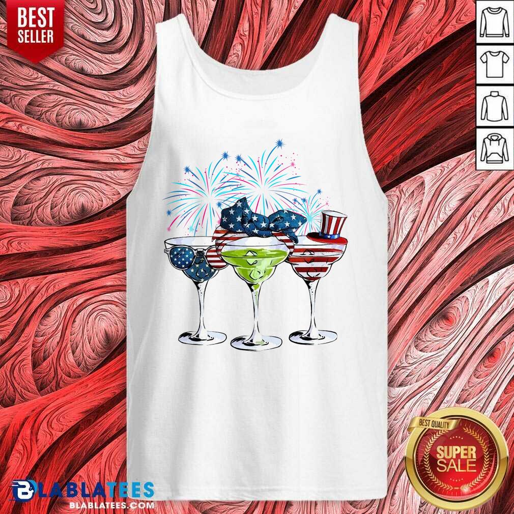 Margarita American Flag Firework 4th Of July Shirt - Image 3