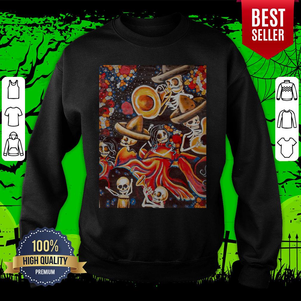 Mariachis From Inferno Day Of Dead Halloween Shirt - Image 2
