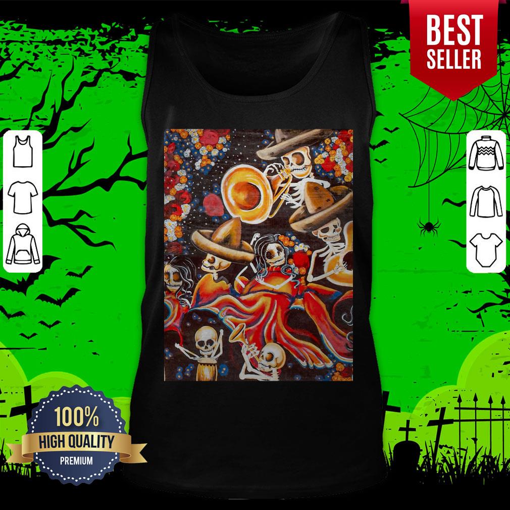 Mariachis From Inferno Day Of Dead Halloween Shirt - Image 5