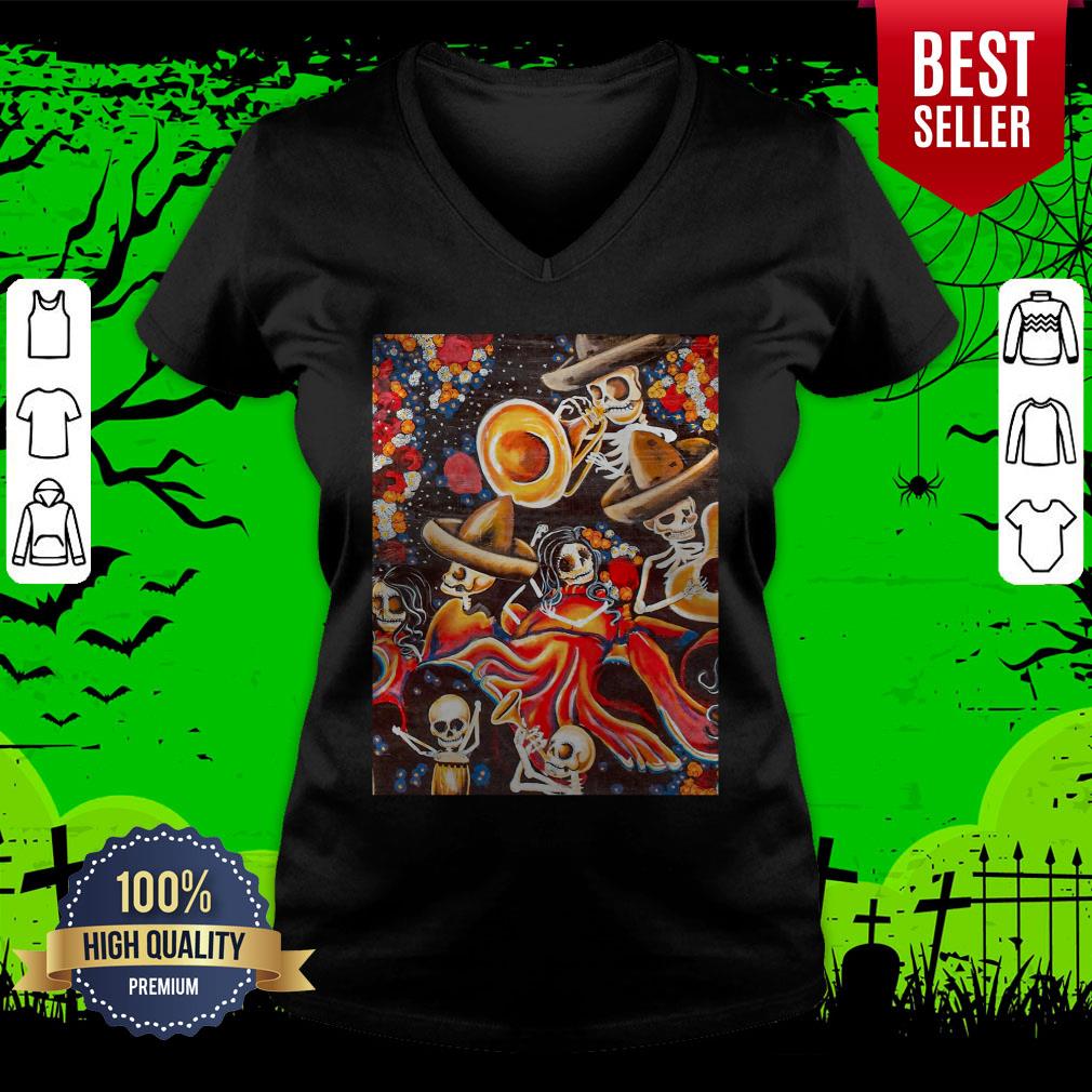 Mariachis From Inferno Day Of Dead Halloween Shirt - Image 4