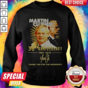 Alternative view of Martin Clunes 37th Anniversary 1982 2020 Thank You For The Memories Signatures Shirt
