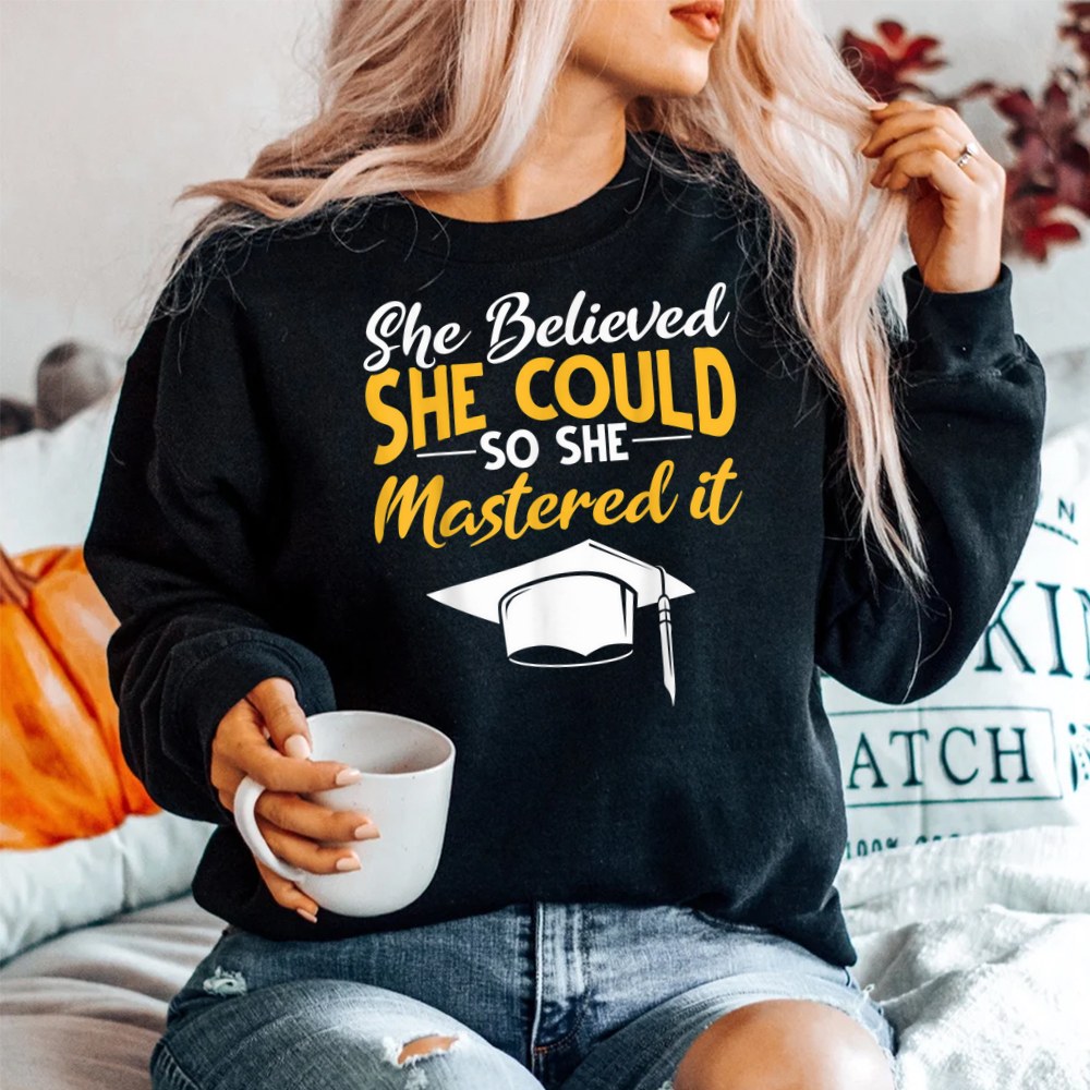 Mastered It Master Graduation Masters Degree She Mastered It Shirt - Image 2