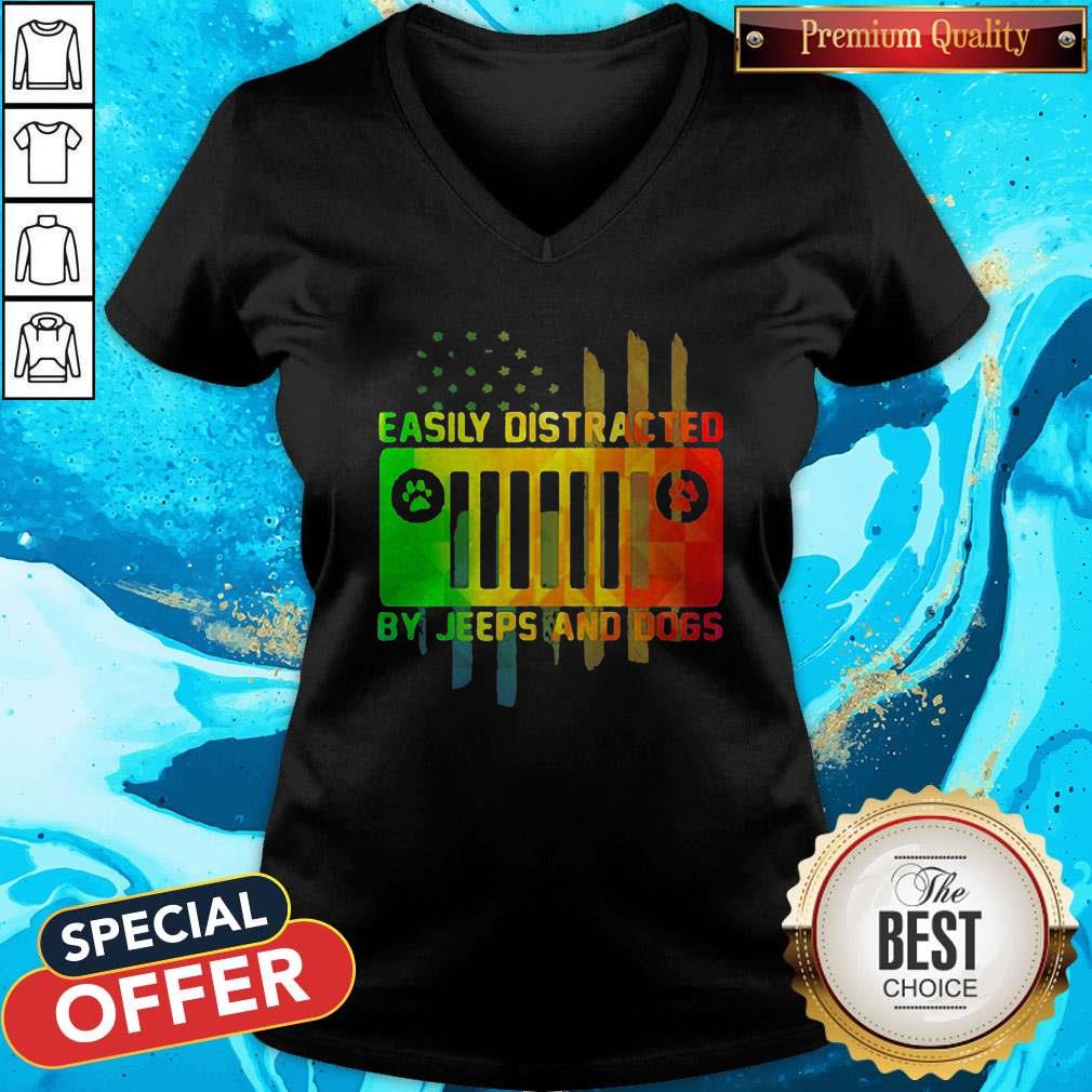 Maybe Easily Distracted By Jeeps And Dogs Paw Shirt - Image 2