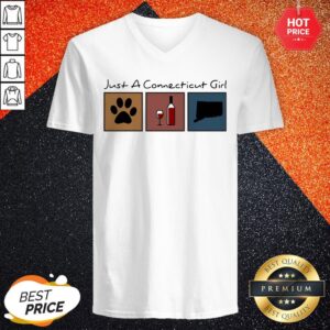 Alternative view of Maybe Just A Connecticut Girl Flip Flop Cat Paw Wine Shirt
