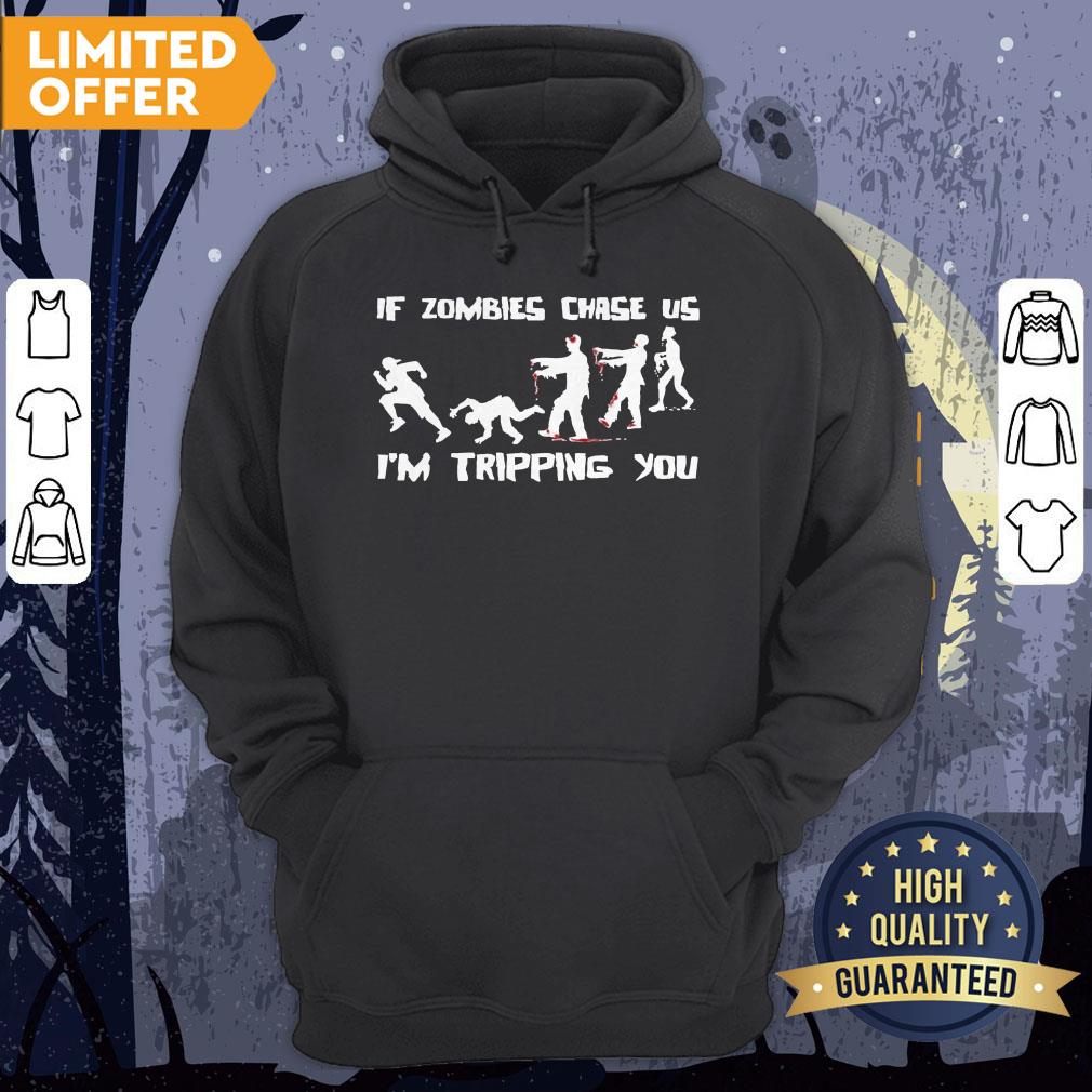 Men's If Zombies Chase Us I'm Tripping You Funny Graphic Novelty Halloween Shirt - Image 5
