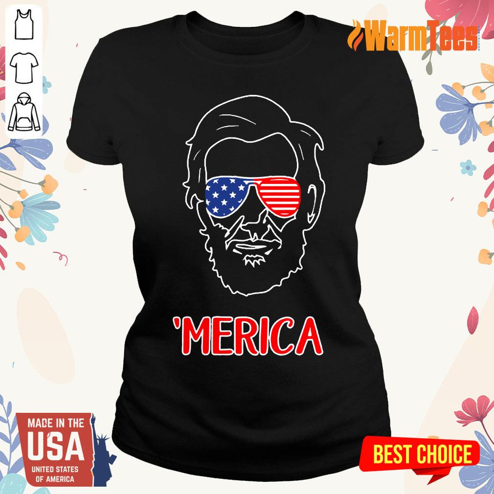 Merica Abraham Lincoln American Flag Shirt - Image 3