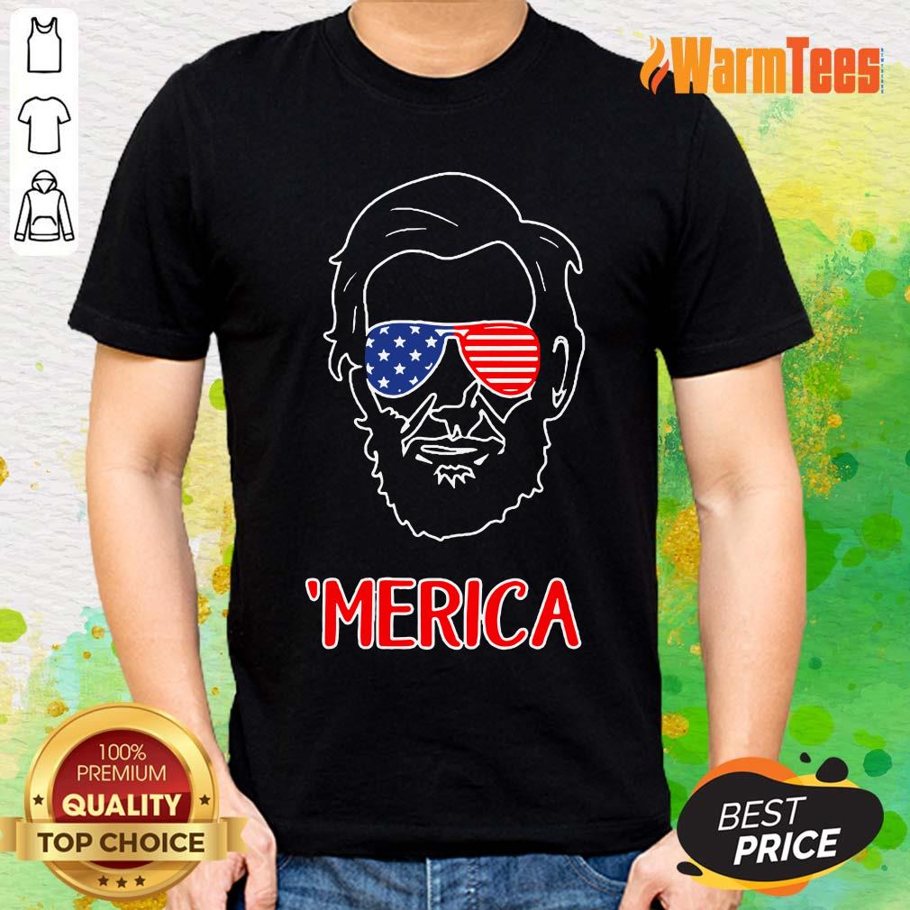Merica Abraham Lincoln American Flag Shirt