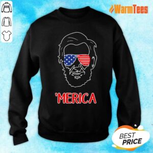 Alternative view of Merica Abraham Lincoln American Flag Shirt