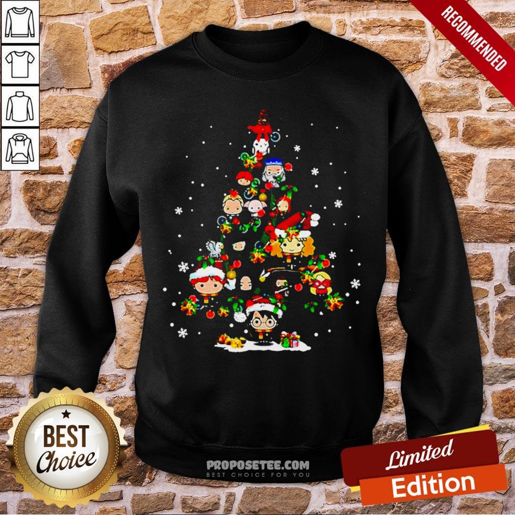 Merry Christmas Harry Potter Chibi Tree Shirt - Image 4