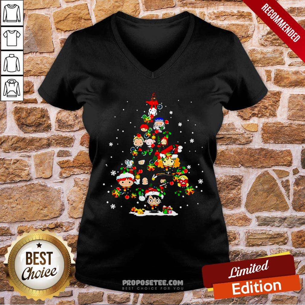Merry Christmas Harry Potter Chibi Tree Shirt - Image 2