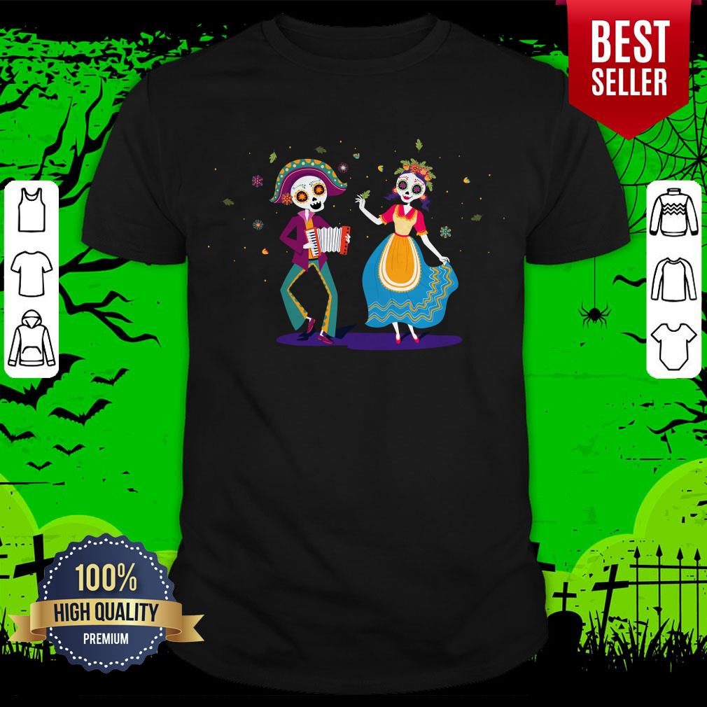 Mexico Party Sugar Skull Couple Day Of The Dead Shirt
