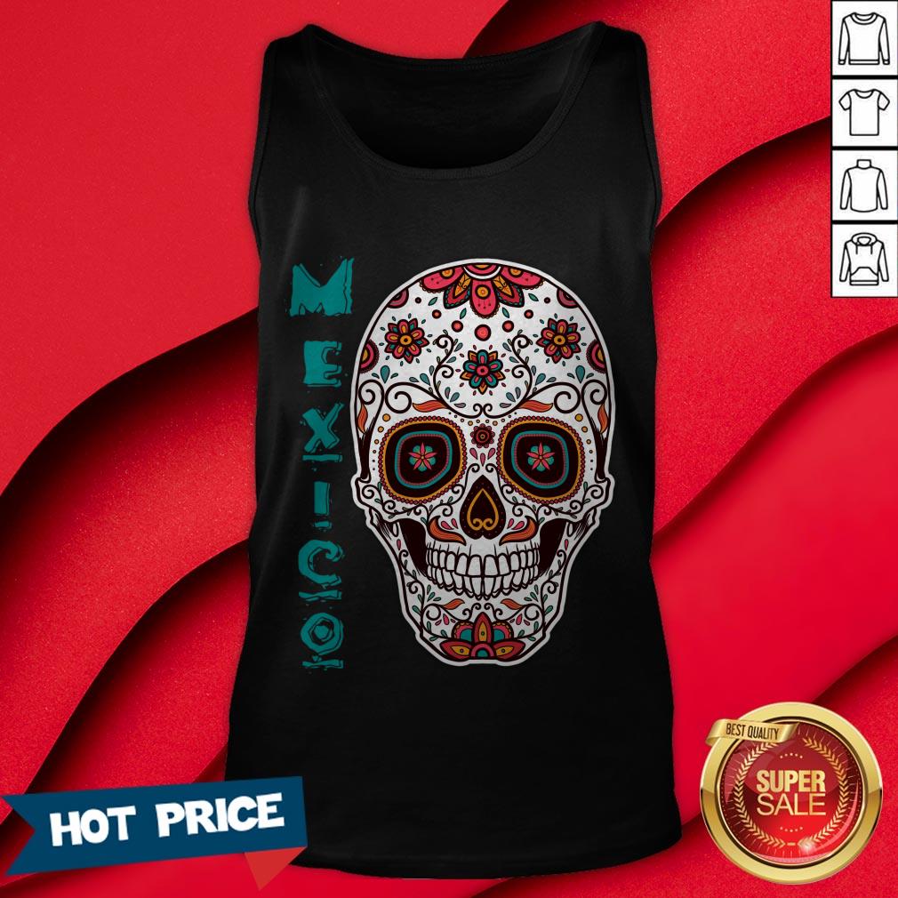 Mexico Sugar Skull Souvenir Day Of Dead Shirt - Image 2