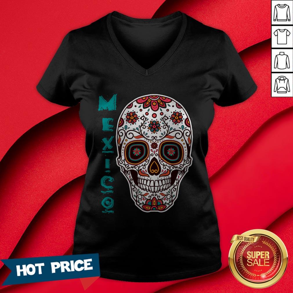 Mexico Sugar Skull Souvenir Day Of Dead Shirt - Image 3