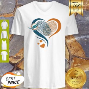 Alternative view of Miami Dolphins Heart Fingerprint Shirt